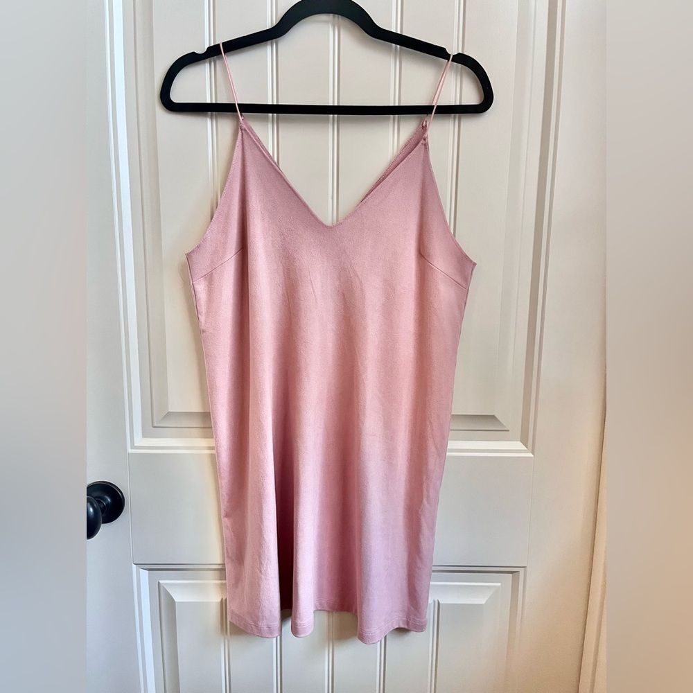 Light pink faux suede mini dress size medium